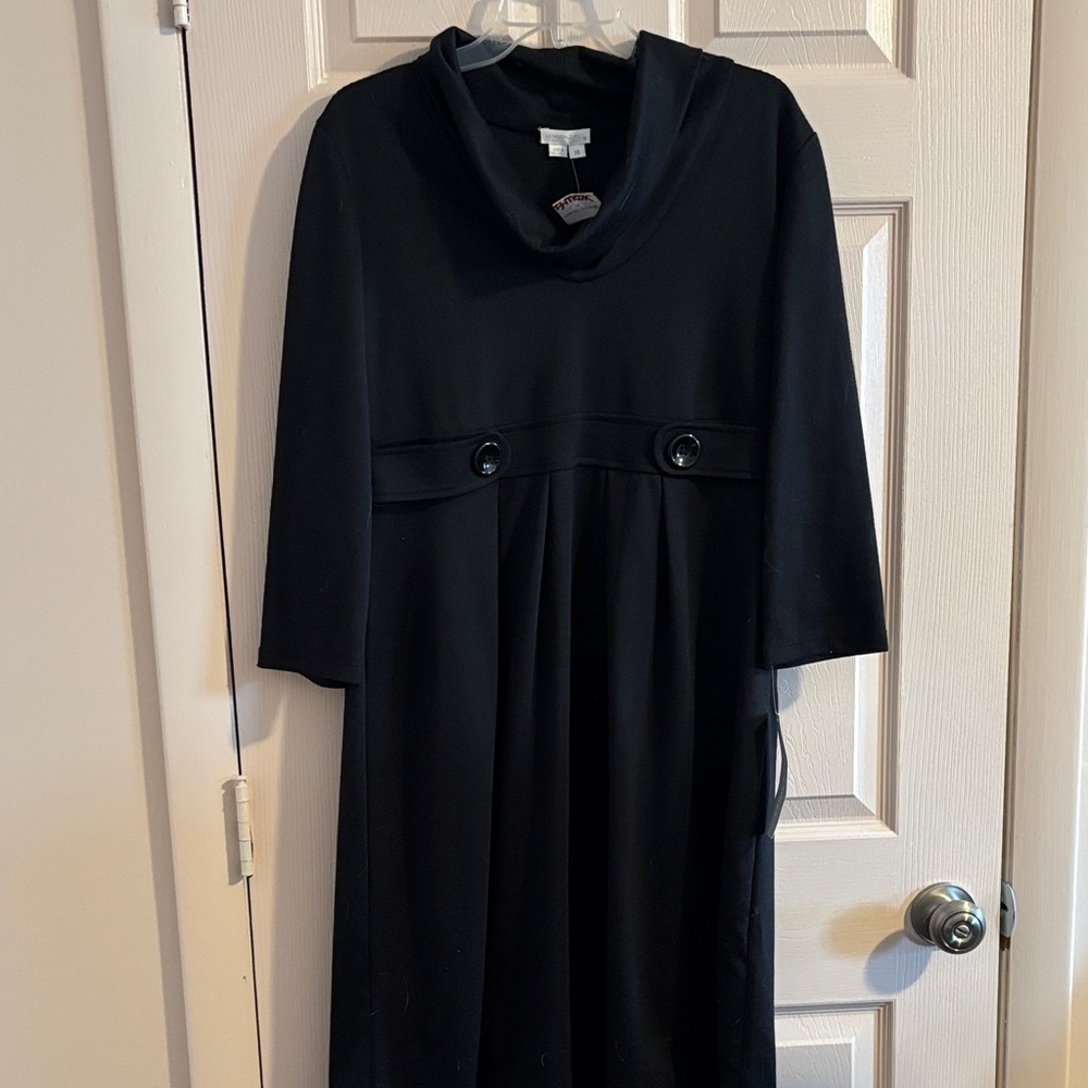 Elegant Black Cowl Neck Dress